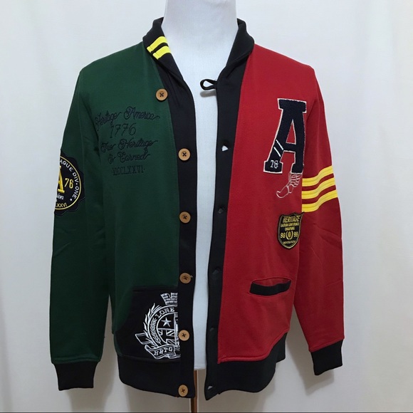 Heritage by America NWT Varsity Cardigan Jacket L - Picture 8 of 12